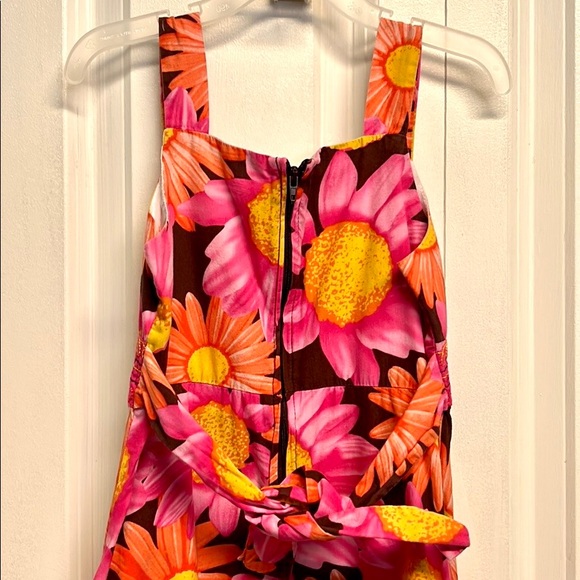 Jessica Ann Sun Flower Floral Print Wide Strap Cotton Sun Dress Child Size 7 - Picture 5 of 6